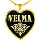 Velma v02 - 18k Gold Finished Heart Pendant Luxury Necklace