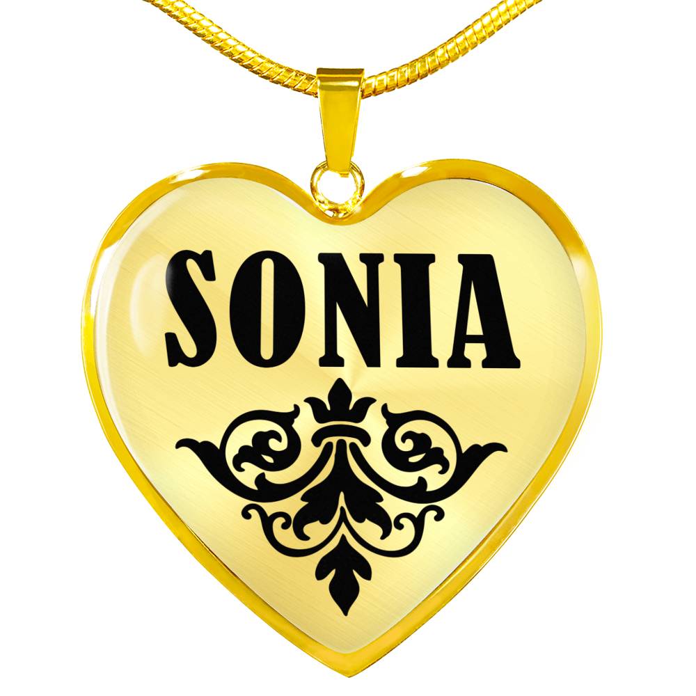 Sonia v01 - 18k Gold Finished Heart Pendant Luxury Necklace