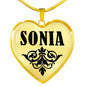 Sonia v01 - 18k Gold Finished Heart Pendant Luxury Necklace