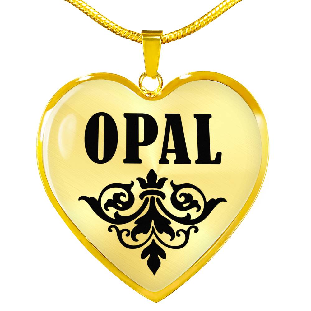 Opal v01 - 18k Gold Finished Heart Pendant Luxury Necklace