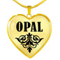 Opal v01 - 18k Gold Finished Heart Pendant Luxury Necklace