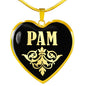 Pam v02 - 18k Gold Finished Heart Pendant Luxury Necklace