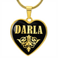 Darla v02 - 18k Gold Finished Heart Pendant Luxury Necklace