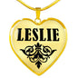 Leslie v01 - 18k Gold Finished Heart Pendant Luxury Necklace
