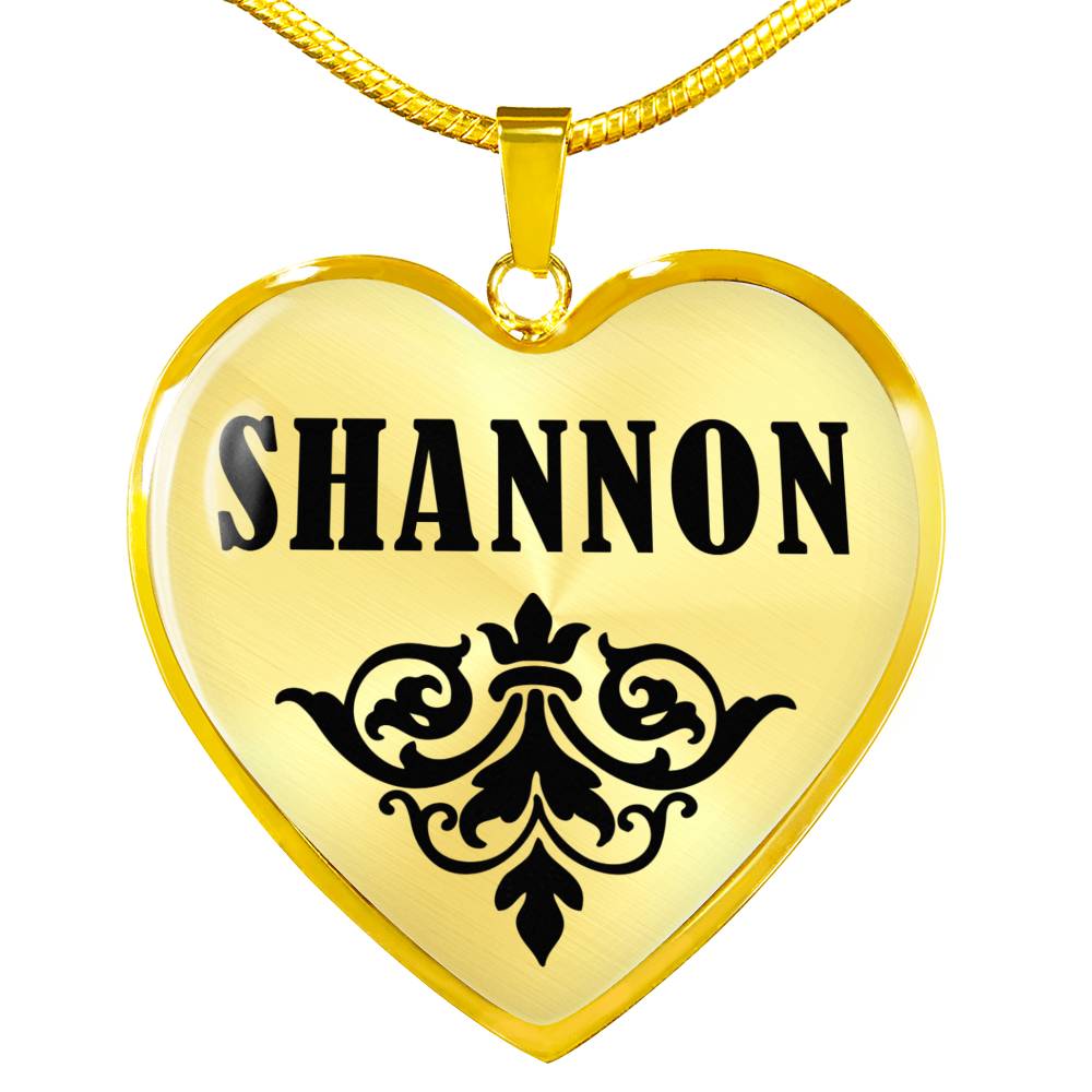 Shannon v01 - 18k Gold Finished Heart Pendant Luxury Necklace