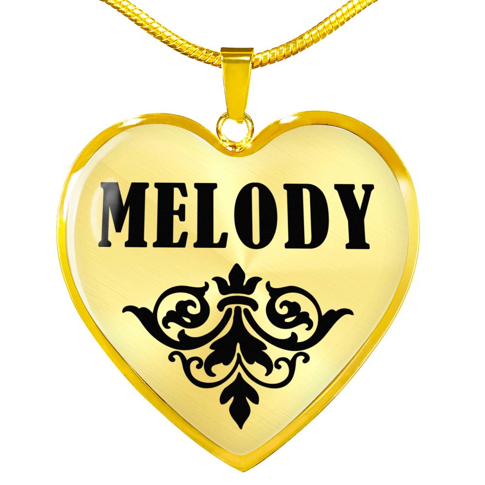 Melody v01 - 18k Gold Finished Heart Pendant Luxury Necklace