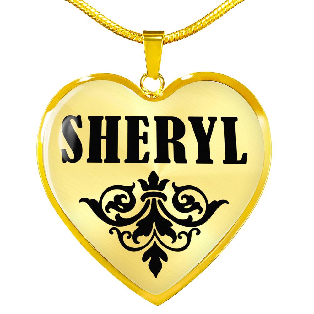 Sheryl v01 - 18k Gold Finished Heart Pendant Luxury Necklace