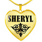 Sheryl v01 - 18k Gold Finished Heart Pendant Luxury Necklace