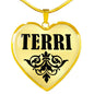 Terri v01 - 18k Gold Finished Heart Pendant Luxury Necklace