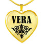 Vera v01 - 18k Gold Finished Heart Pendant Luxury Necklace