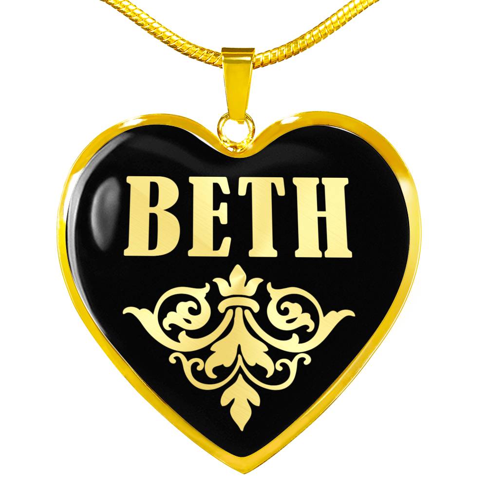 Beth v02 - 18k Gold Finished Heart Pendant Luxury Necklace