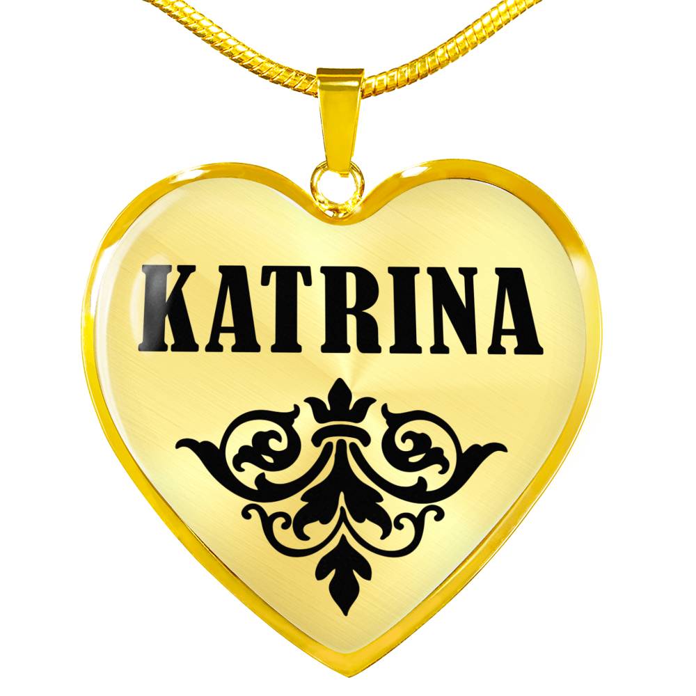 Katrina v01 - 18k Gold Finished Heart Pendant Luxury Necklace