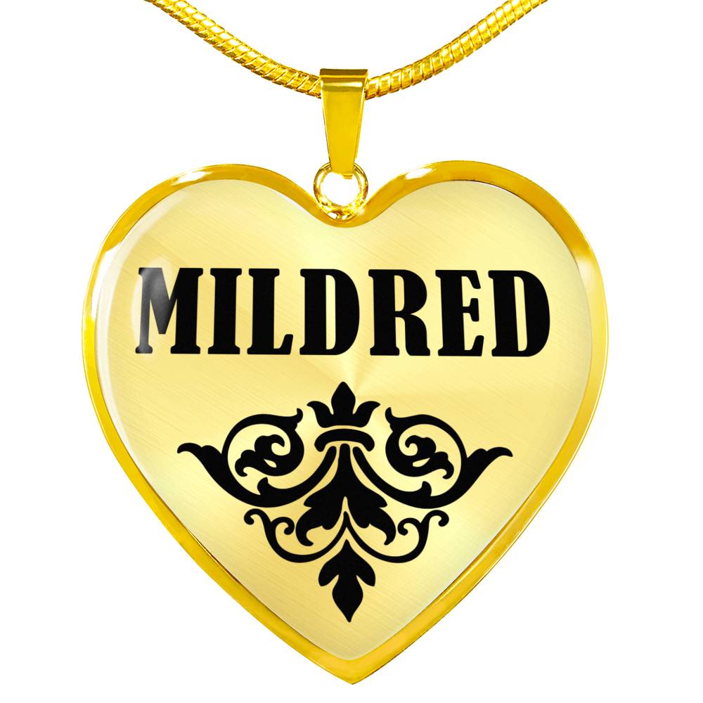 Mildred v01 - 18k Gold Finished Heart Pendant Luxury Necklace