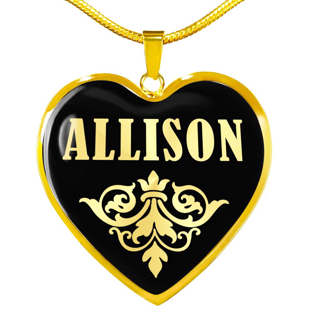 Allison v02 - 18k Gold Finished Heart Pendant Luxury Necklace