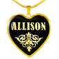 Allison v02 - 18k Gold Finished Heart Pendant Luxury Necklace