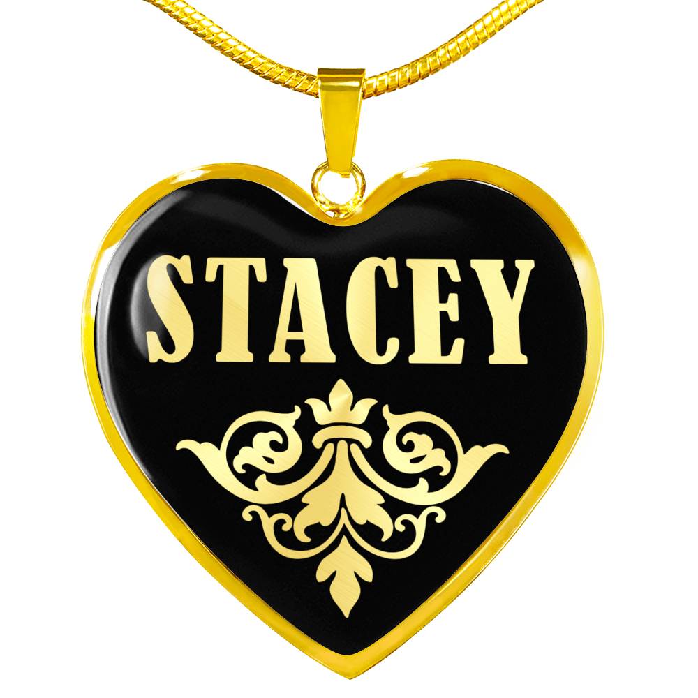 Stacey v02 - 18k Gold Finished Heart Pendant Luxury Necklace