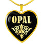 Opal v02 - 18k Gold Finished Heart Pendant Luxury Necklace