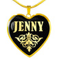 Jenny v02 - 18k Gold Finished Heart Pendant Luxury Necklace
