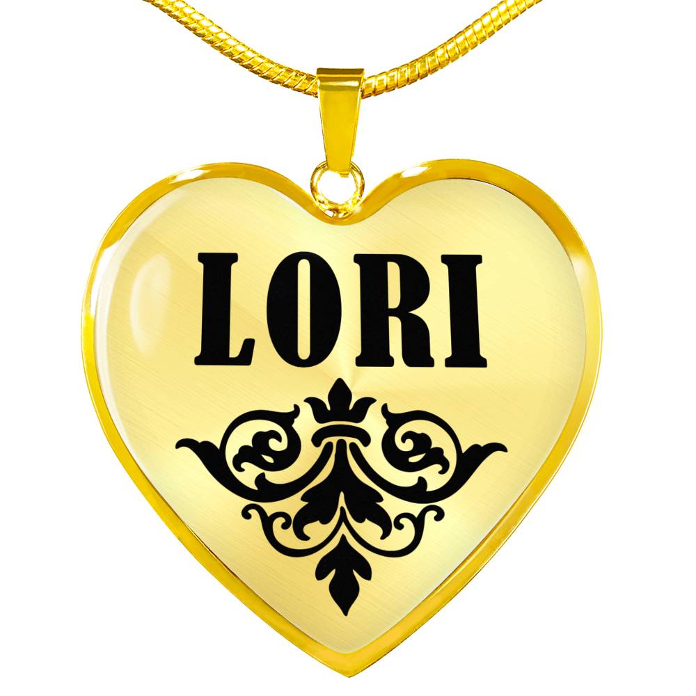 Lori v01 - 18k Gold Finished Heart Pendant Luxury Necklace