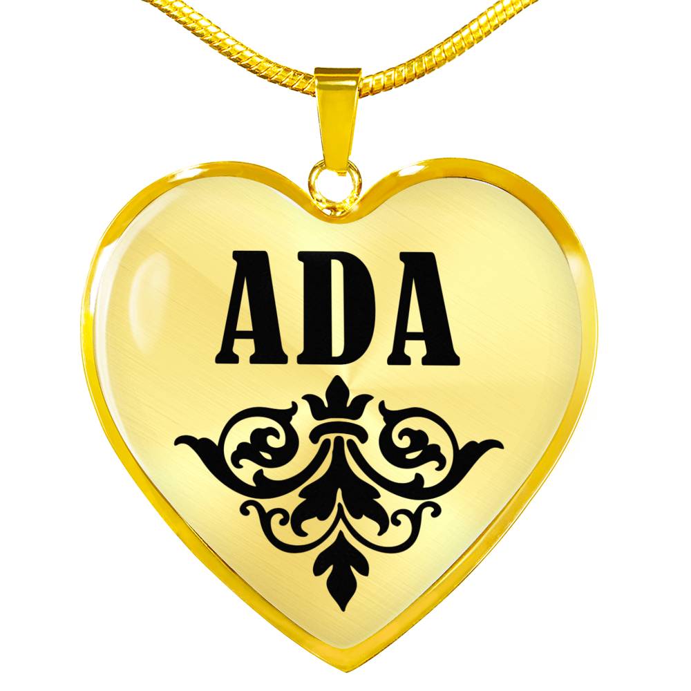 Ada v01 - 18k Gold Finished Heart Pendant Luxury Necklace