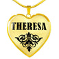 Theresa v01 - 18k Gold Finished Heart Pendant Luxury Necklace