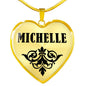 Michelle v01 - 18k Gold Finished Heart Pendant Luxury Necklace