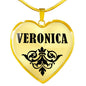 Veronica v01 - 18k Gold Finished Heart Pendant Luxury Necklace