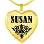 Susan v01 - 18k Gold Finished Heart Pendant Luxury Necklace