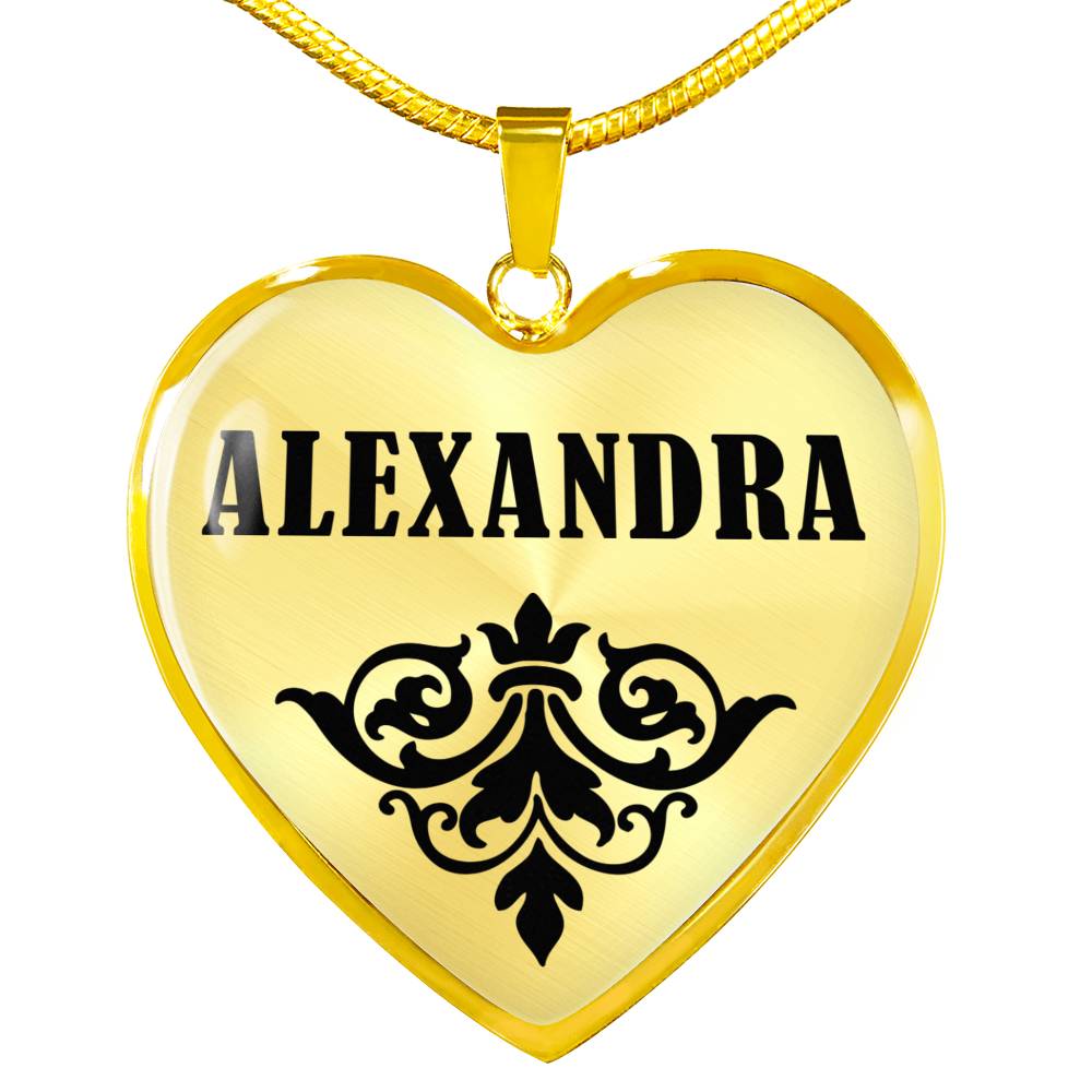 Alexandra v01 - 18k Gold Finished Heart Pendant Luxury Necklace