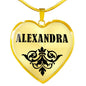 Alexandra v01 - 18k Gold Finished Heart Pendant Luxury Necklace
