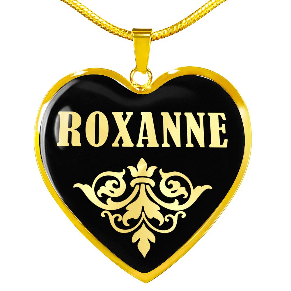 Roxanne v02 - 18k Gold Finished Heart Pendant Luxury Necklace