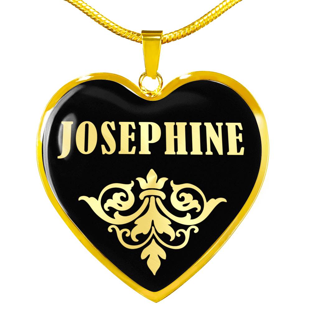 Josephine v02 - 18k Gold Finished Heart Pendant Luxury Necklace