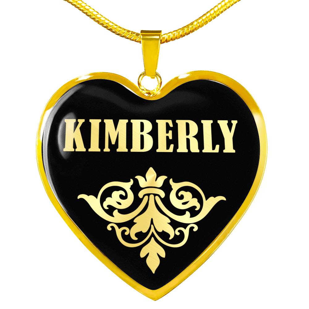 Kimberly v02 - 18k Gold Finished Heart Pendant Luxury Necklace
