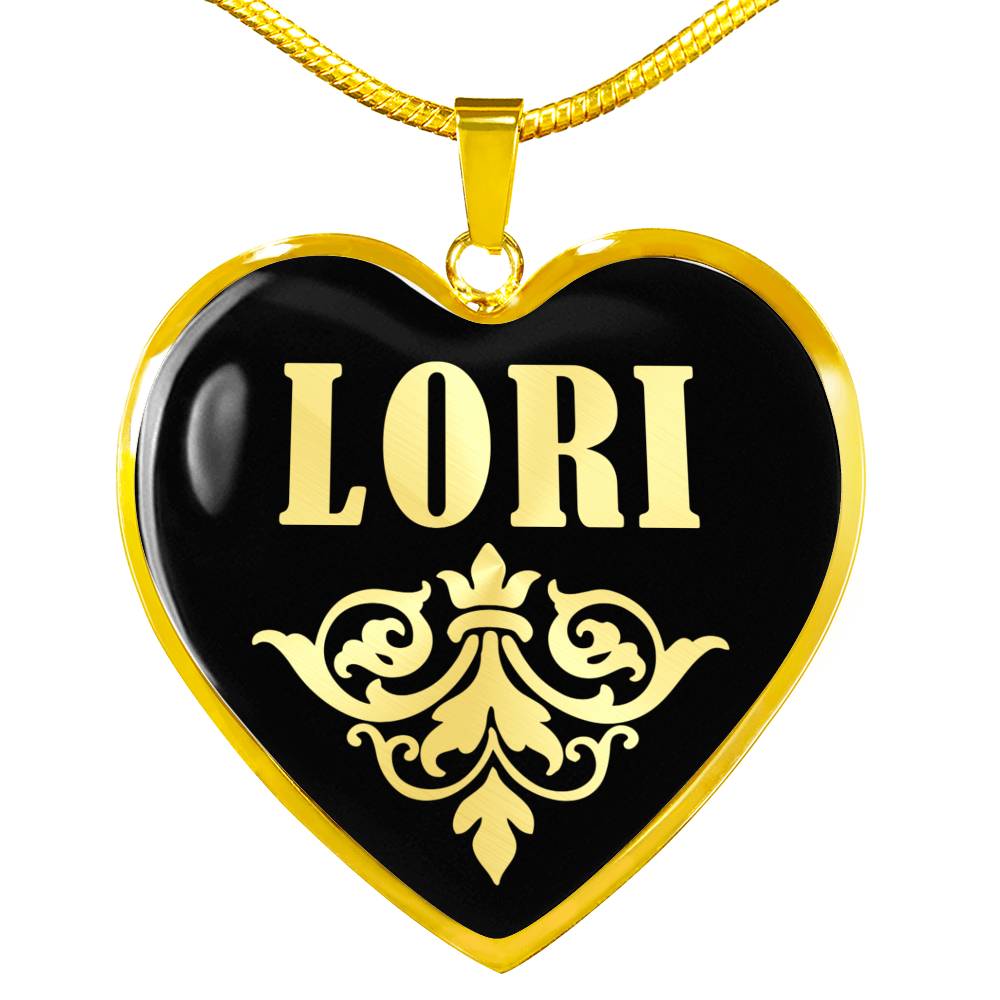 Lori v02 - 18k Gold Finished Heart Pendant Luxury Necklace