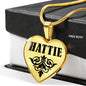 Hattie v01 - 18k Gold Finished Heart Pendant Luxury Necklace