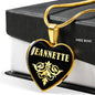 Jeannette v02 - 18k Gold Finished Heart Pendant Luxury Necklace