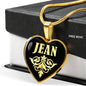 Jean v02 - 18k Gold Finished Heart Pendant Luxury Necklace