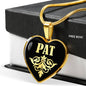Pat v02 - 18k Gold Finished Heart Pendant Luxury Necklace