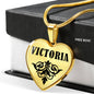 Victoria v01 - 18k Gold Finished Heart Pendant Luxury Necklace