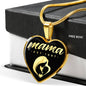 Mama, Est. 1997 v2 - 18k Gold Finished Heart Pendant Luxury Necklace