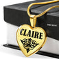 Claire v01 - 18k Gold Finished Heart Pendant Luxury Necklace