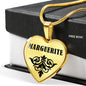 Marguerite v01 - 18k Gold Finished Heart Pendant Luxury Necklace