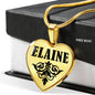 Elaine v01 - 18k Gold Finished Heart Pendant Luxury Necklace