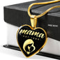 Mama, Est. 1980 v2 - 18k Gold Finished Heart Pendant Luxury Necklace