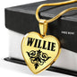 Willie v01 - 18k Gold Finished Heart Pendant Luxury Necklace
