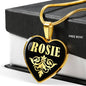 Rosie v02 - 18k Gold Finished Heart Pendant Luxury Necklace