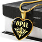 Opal v02 - 18k Gold Finished Heart Pendant Luxury Necklace