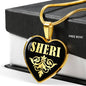 Sheri v02 - 18k Gold Finished Heart Pendant Luxury Necklace