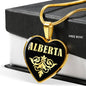 Alberta v02 - 18k Gold Finished Heart Pendant Luxury Necklace