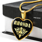 Rhonda v02 - 18k Gold Finished Heart Pendant Luxury Necklace